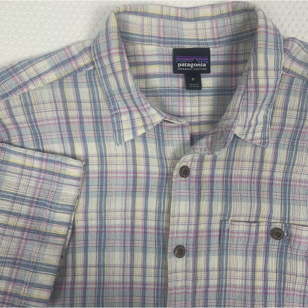Patagonia Organic Cotton Shirt Men’s M Multicolor Plaid Short Sleeve Button Up
